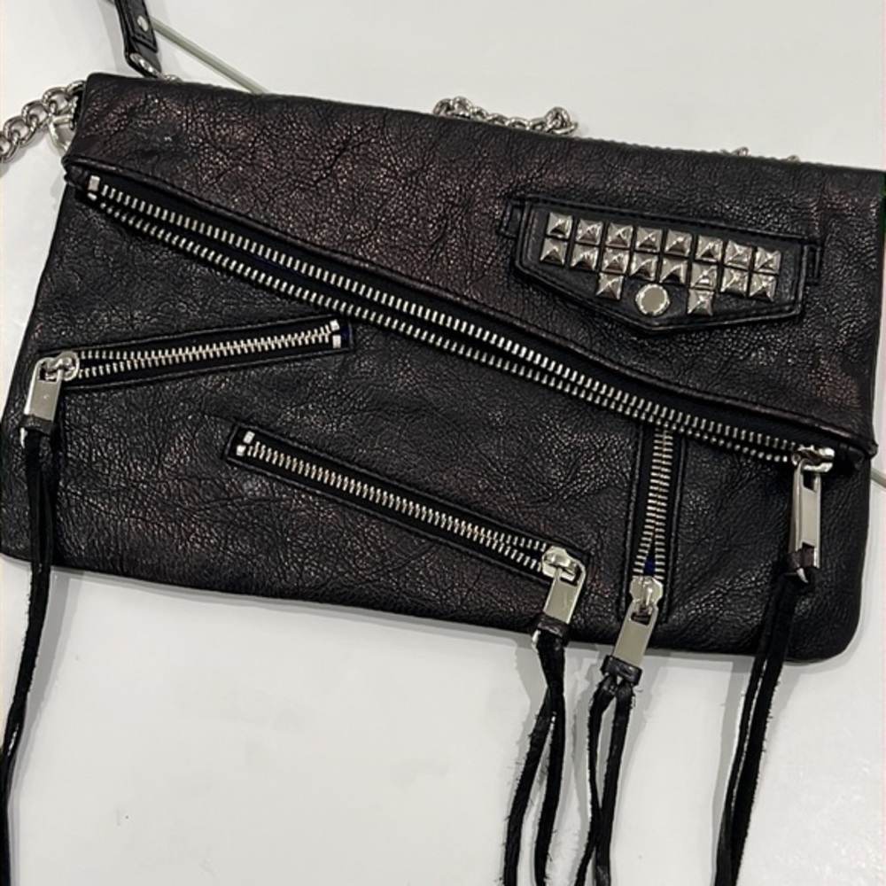 **NWT Rebecca Minkoff Easy Rider Biker Leather Crossbody Clutch**